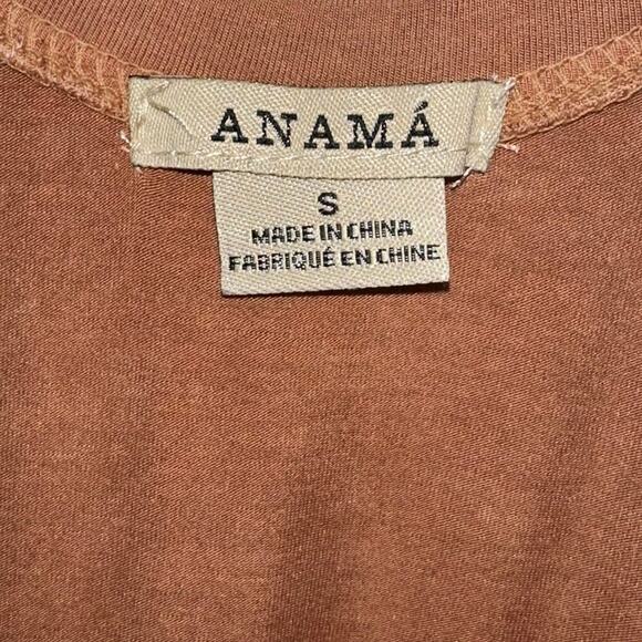 Anama Camel Tan Longline Split Hem Tank Top Tunic Size Small - Picture 3 of 15